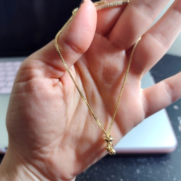 14k gold plated nail zirconium bracelet adjustable laminated gold - Picture 10 of 10